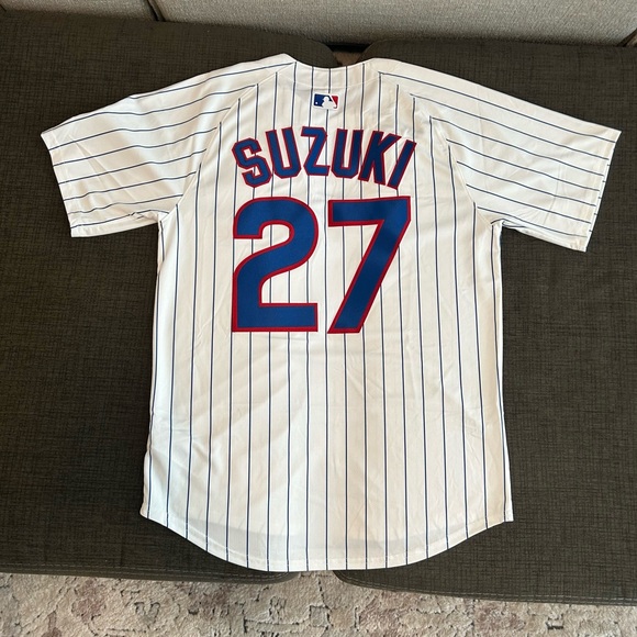 Nike Authentic Pinstripe Chicago Cubs Seiya Suzuki #27 MLB Jersey Men’s Sz M